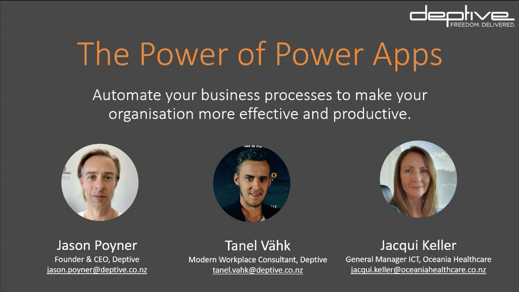 Discover the power of Microsoft Power Apps - Deptive webinar replay ...